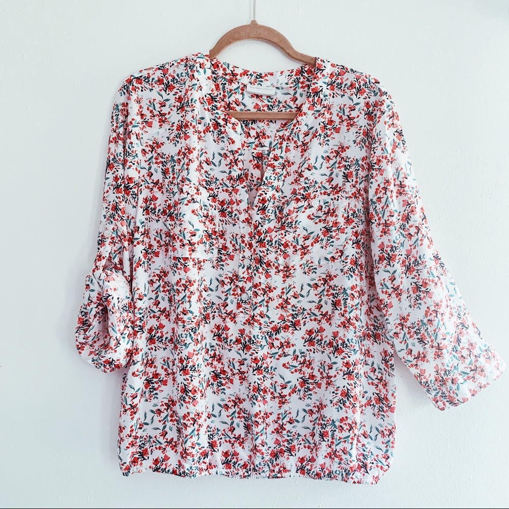 Floral business casual blouse